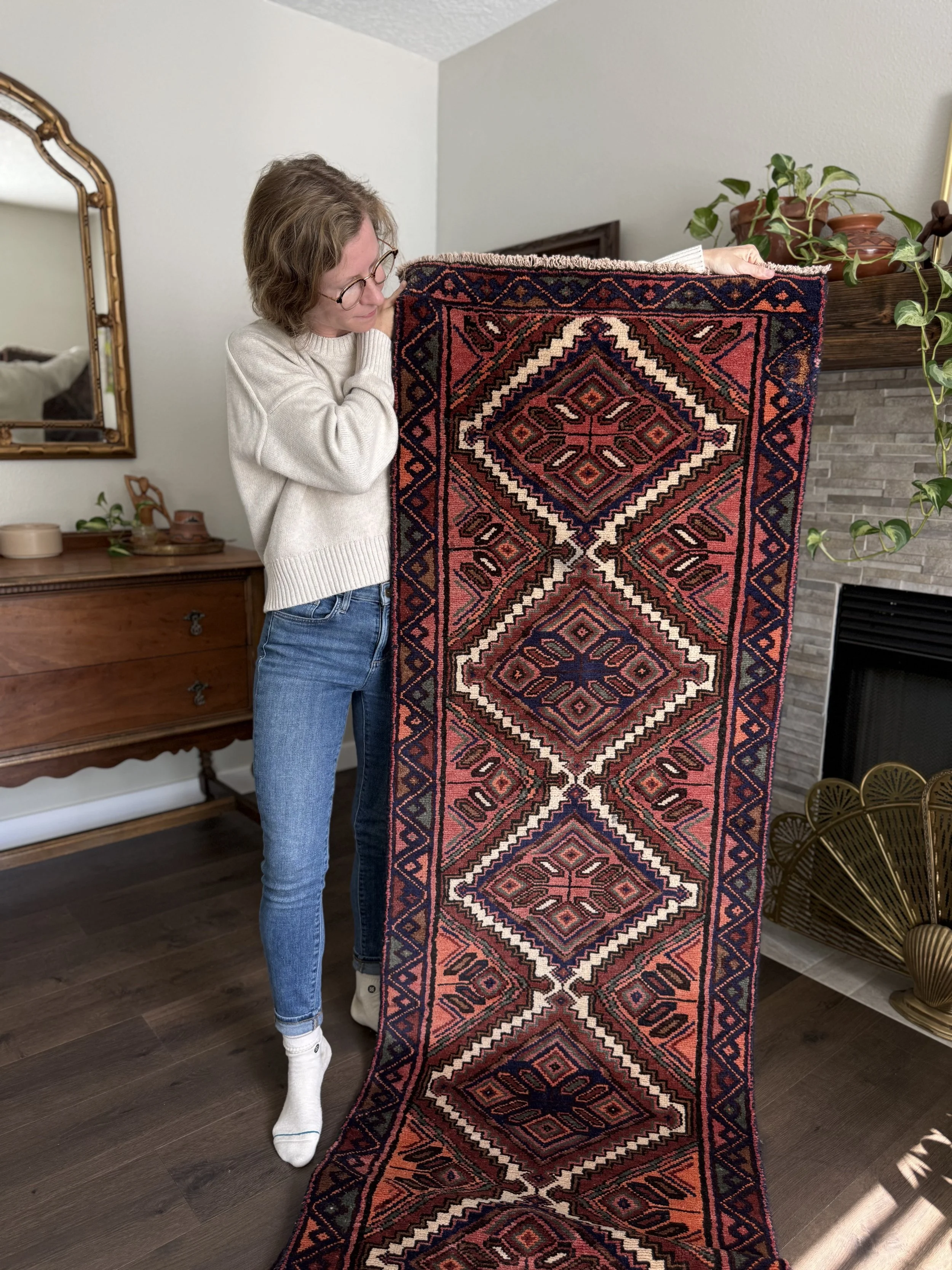 Vintage 2’4 x 9’6 Narrow Bold Persian Wool Runner Rug