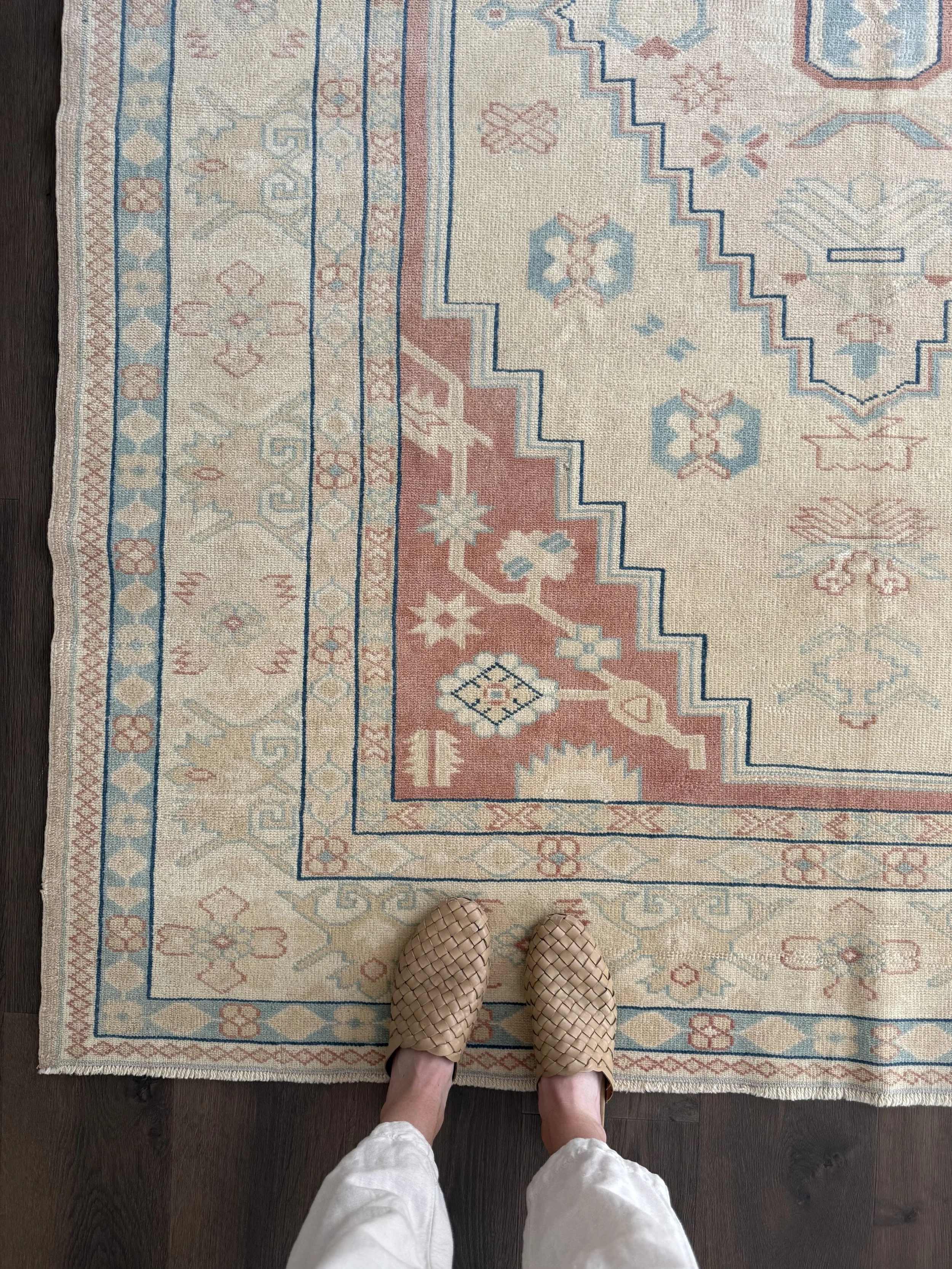 Vintage 5’9” x 8' Serene Turkish Wool Area Rug