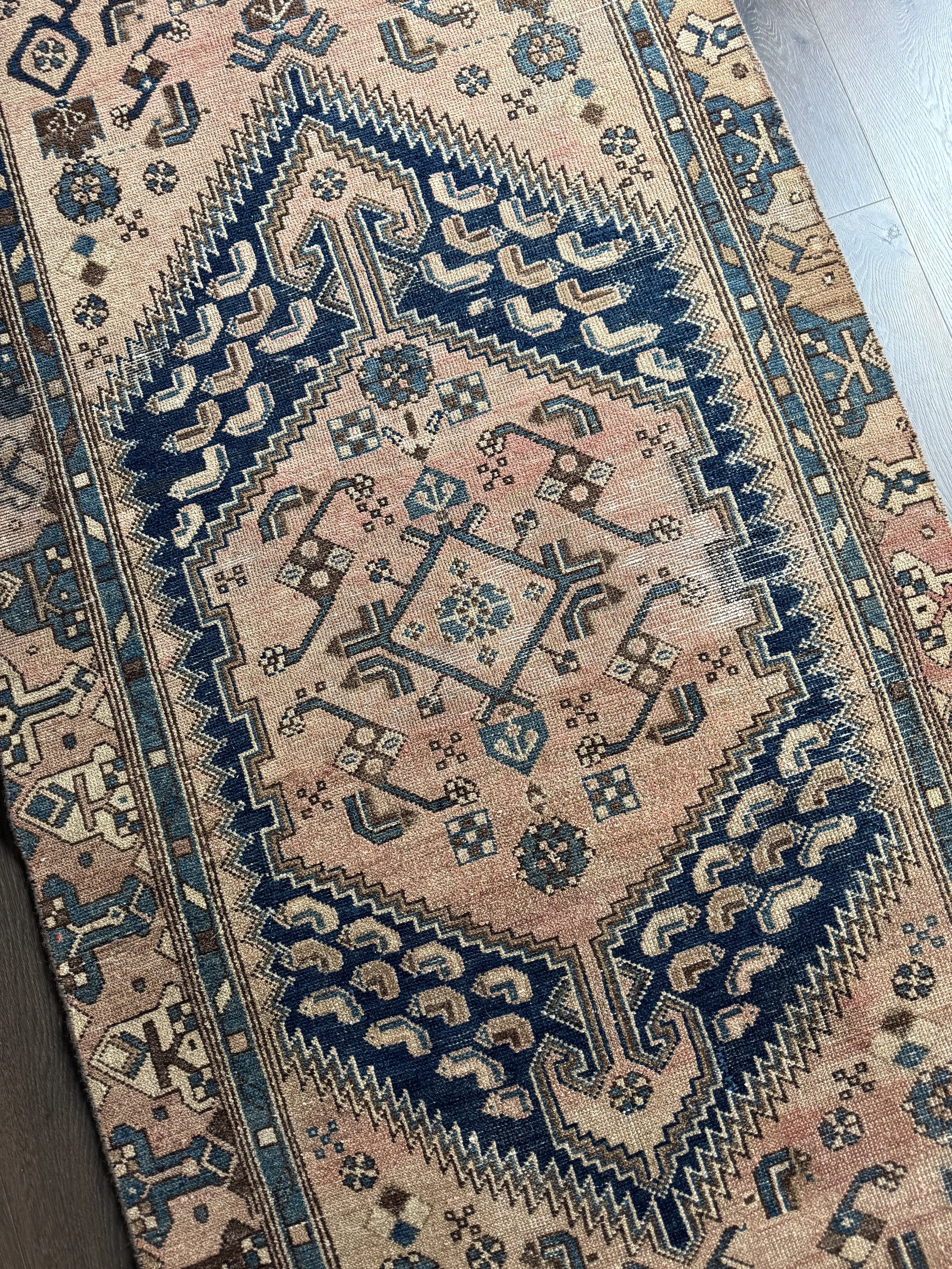 Vintage 3’8” x 7’3” Dusty Rose Persian Wool Rug