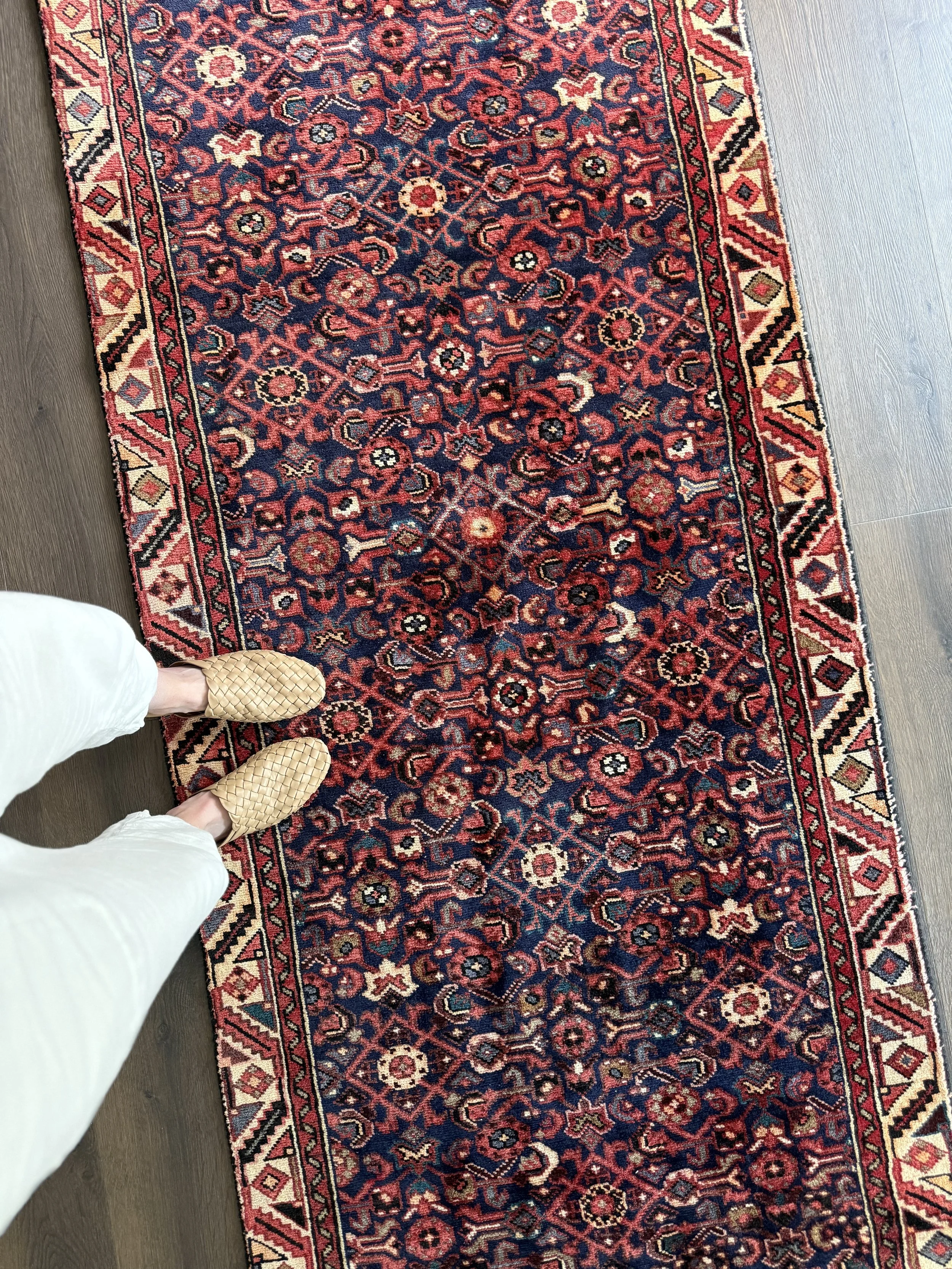 Vintage ~3' x 13' Moody Persian Wool Runner Rug