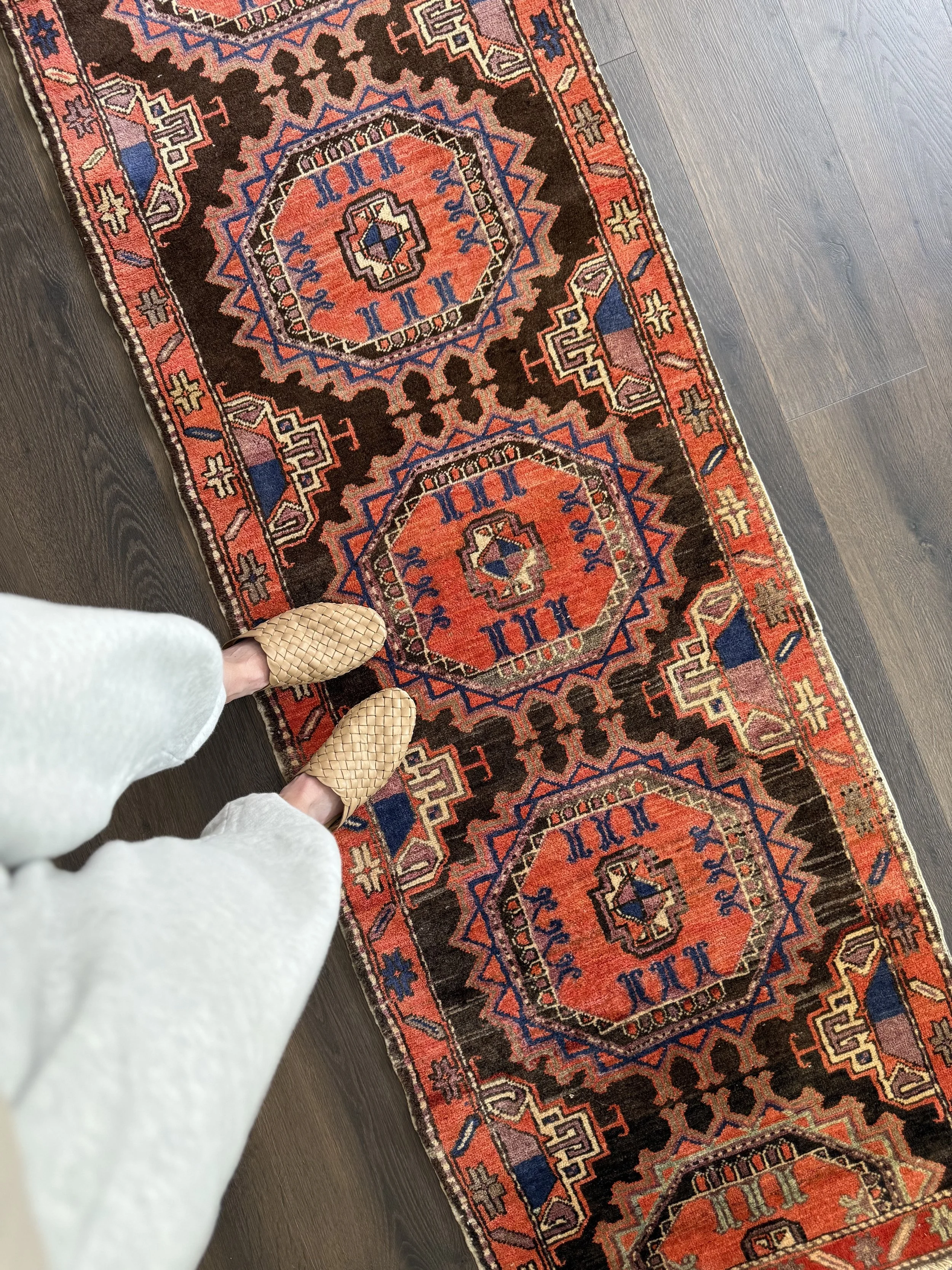 Vintage 2’3” x 10’1” Narrow Espresso Persian Wool Runner Rug