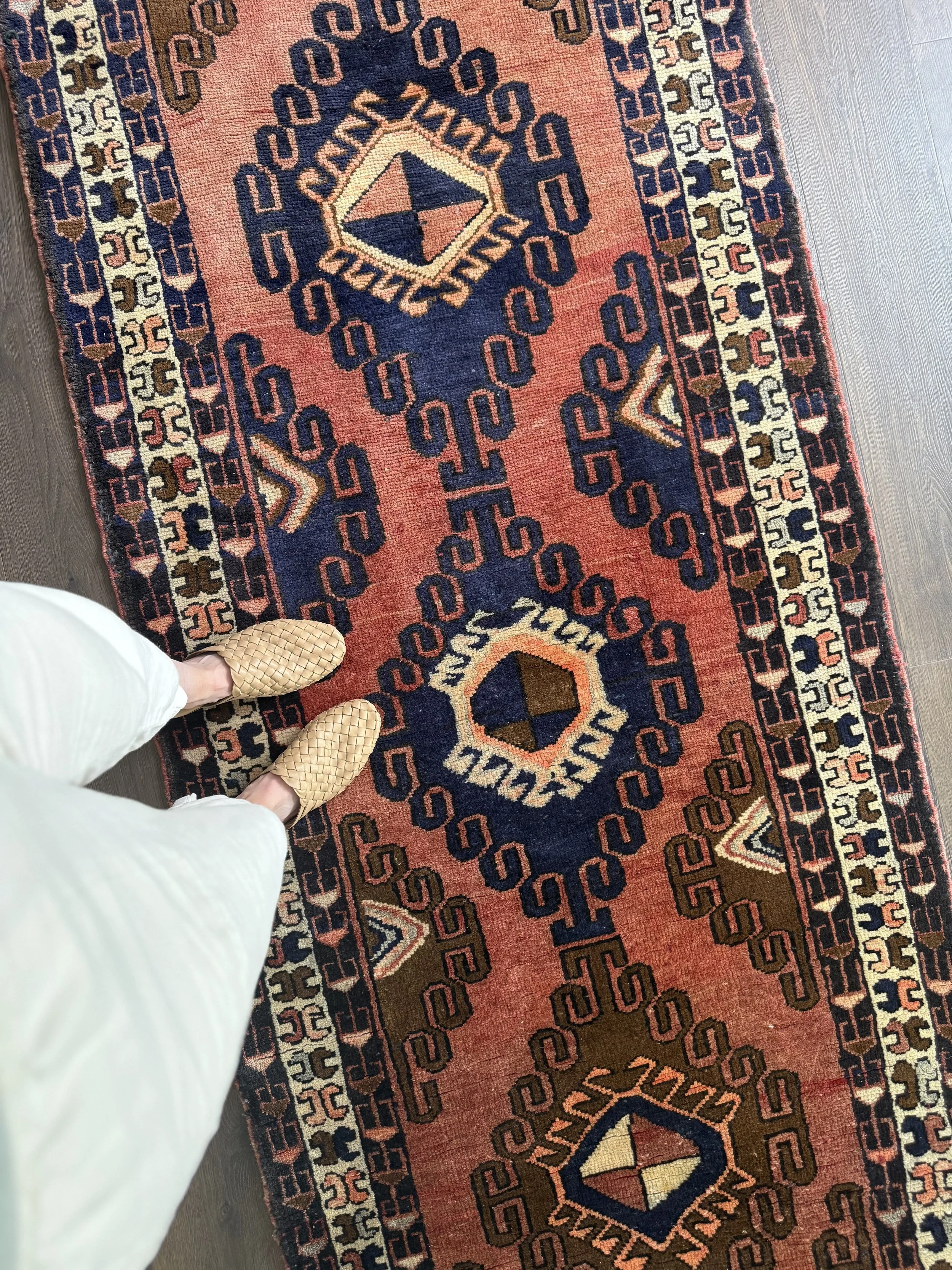 Vintage 3’3” x 9’7” Striking Tribal Persian Wool Runner Rug