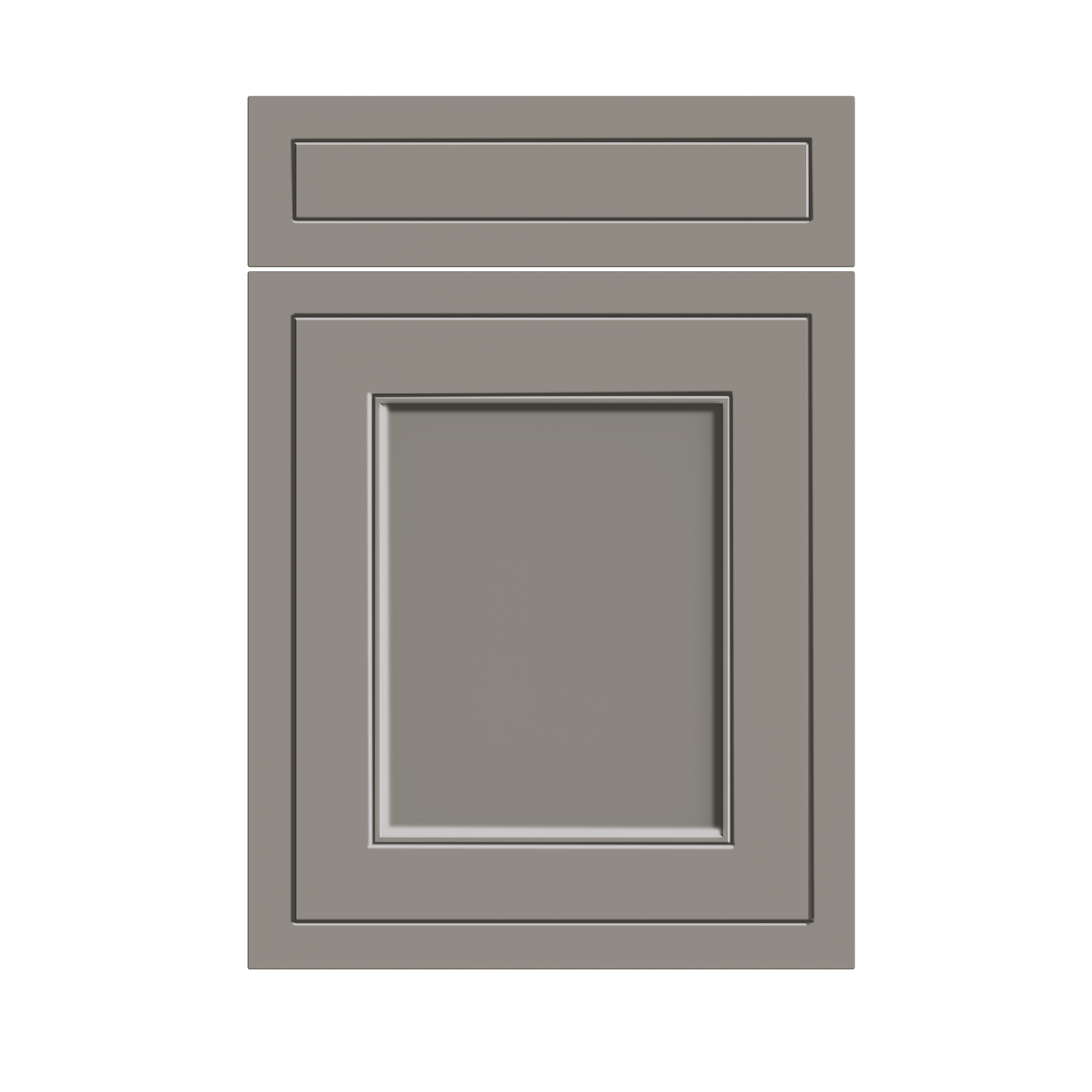 Gray washing machine with a front-loading door and a rectangular control panel on top.