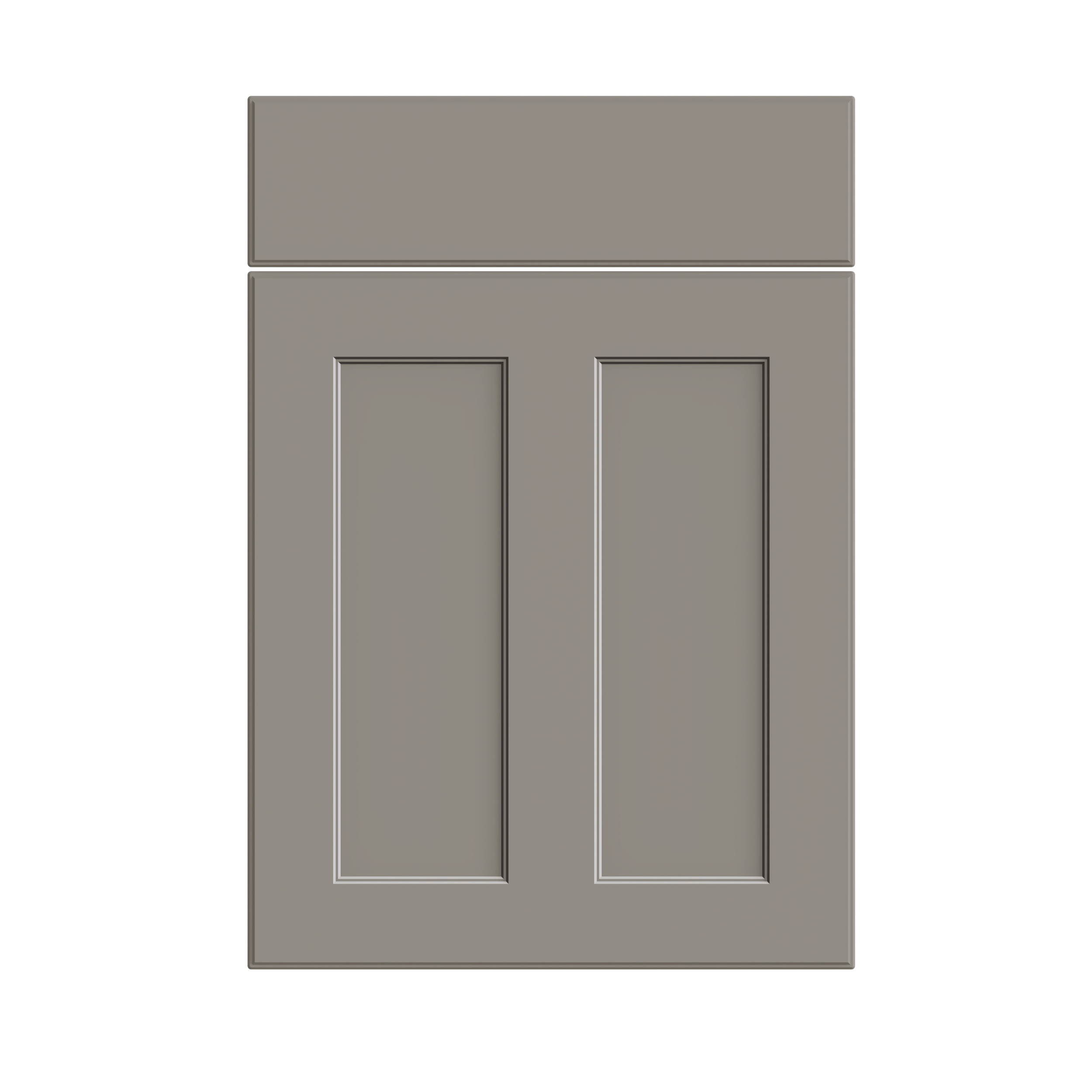 Gray electrical switch with two panels.