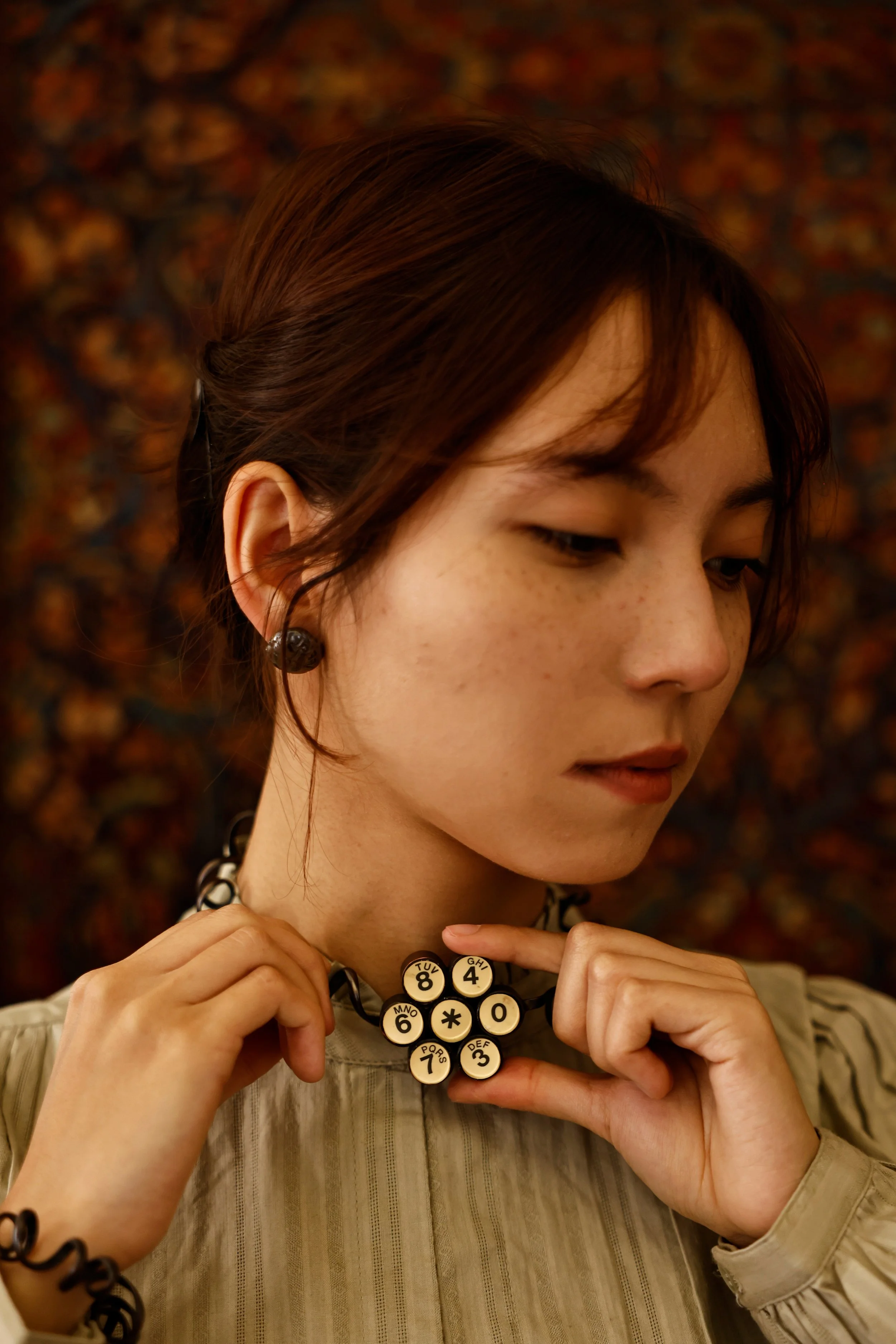 'Dialling You' Necklace on the body. 
Photographed by HsuChunChe 
