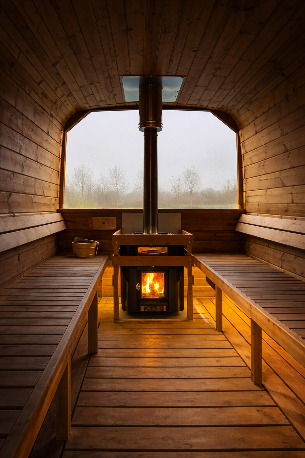 Interior view of the sauna