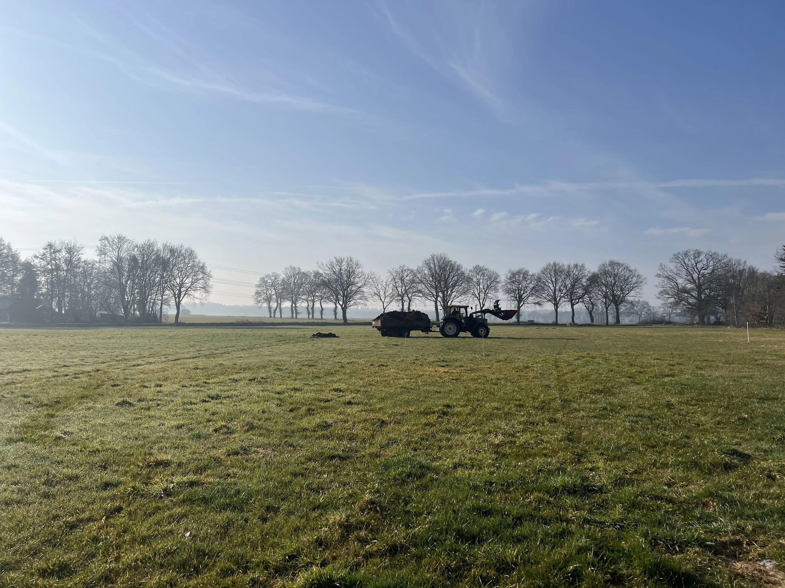 De eerste stap: bemesten van de grond met biologische schapenmest