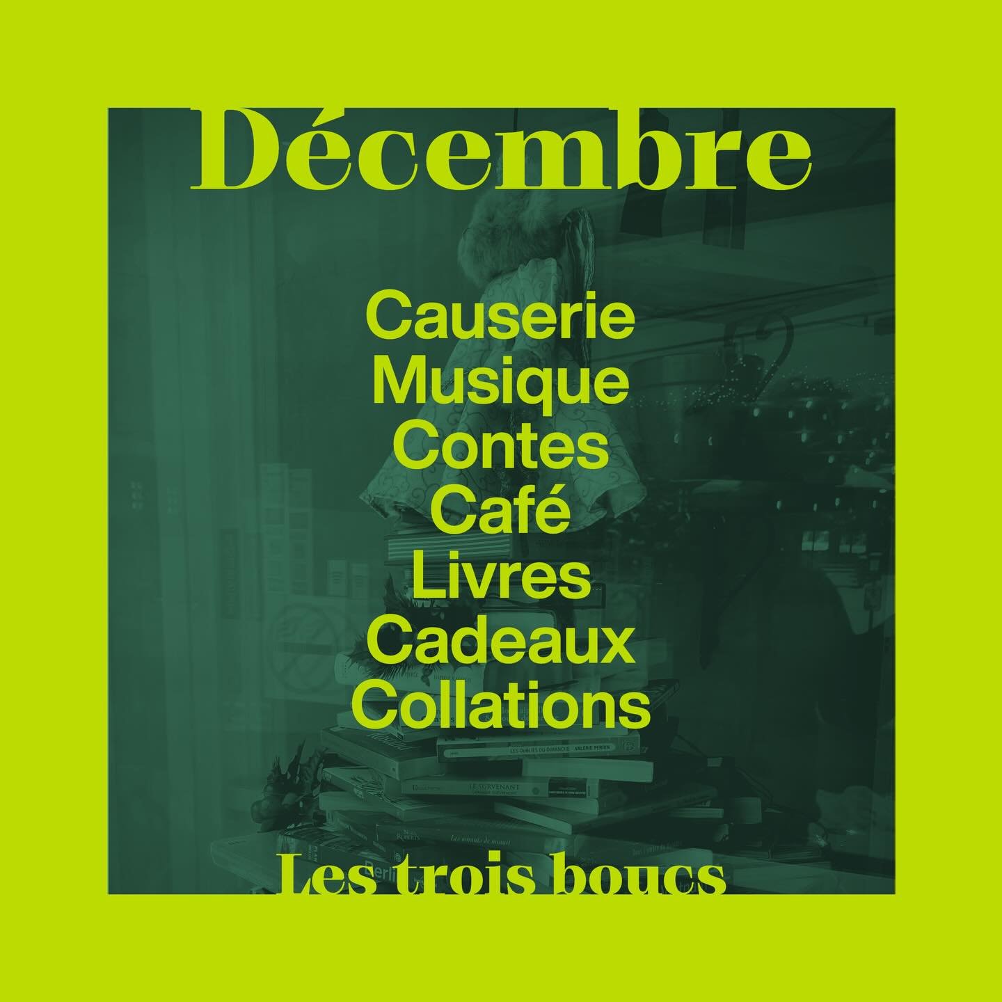 Le mois de d&eacute;cembre vous r&eacute;serve bien des surprises chez Les trois boucs. D&rsquo;ici l&agrave;, venez d&eacute;couvrir les petits tr&eacute;sors qui se sont ajout&eacute;s sur nos rayons et qui feront de beau cadeaux pour le temps des 