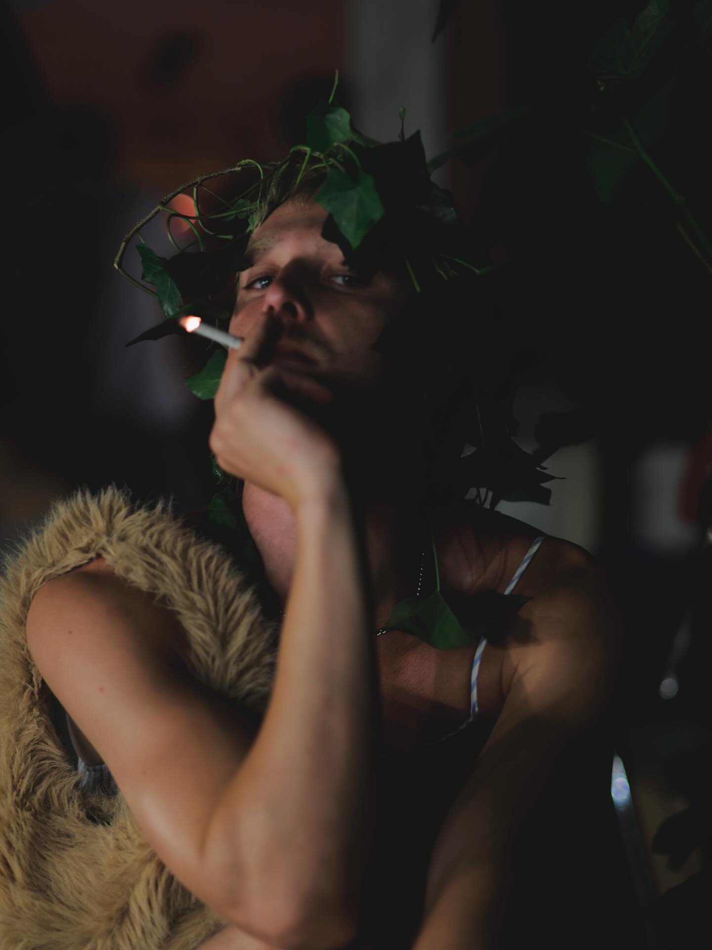 @oliverlunds at @courtneymayrobertson summer solstice party (giving lana del rey vinyl Caravaggio type of beat)