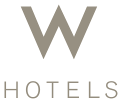 Logo of W Hotels with a large 'W' and the word 'HOTELS' below it.