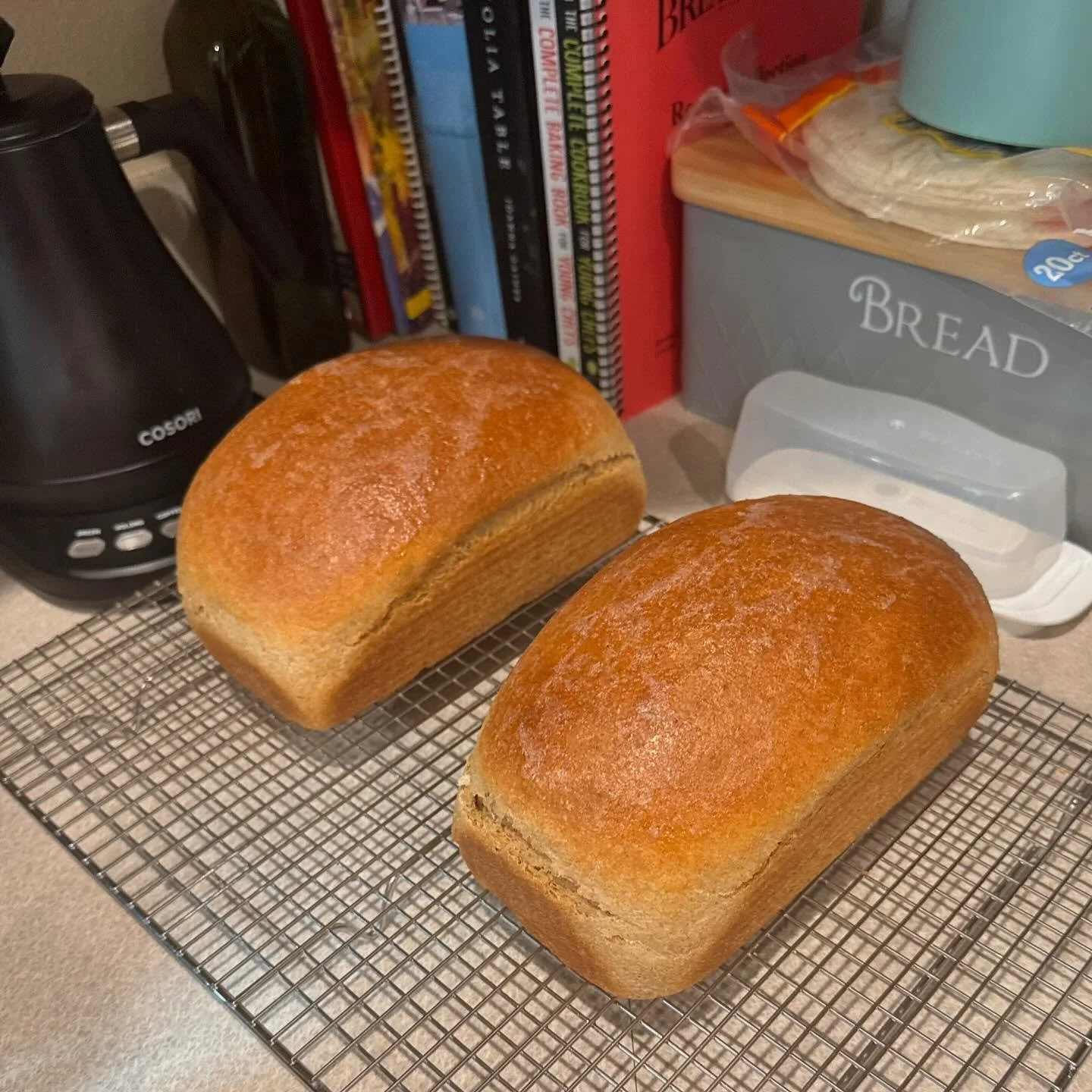 Sure, the bread&rsquo;s the star here, but can we take a moment to appreciate the Bluetooth kettle in the background? 📱🍞 Perfect water temp for bread-making&mdash;because apparently, I&rsquo;m that type of person now.
Tech + carbs = my happy place.