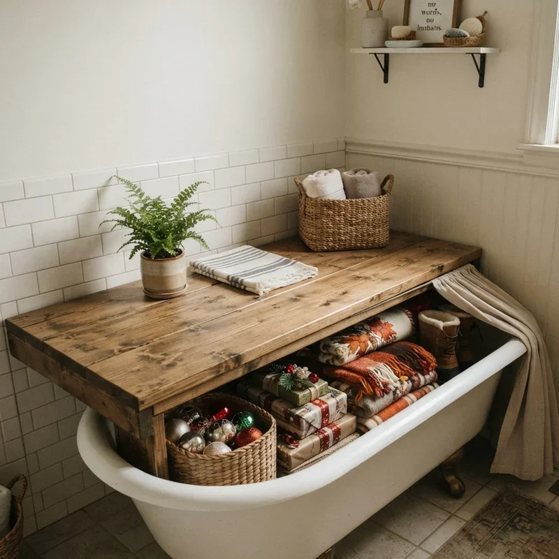 Unused Bathtub Storage Ideas