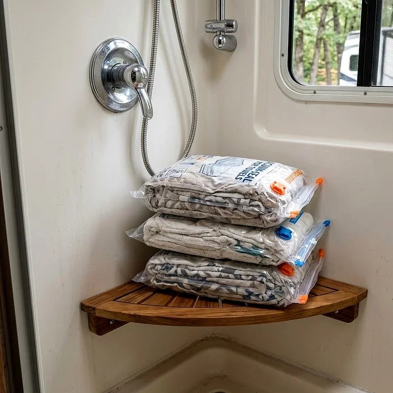RV Shower Storage Ideas