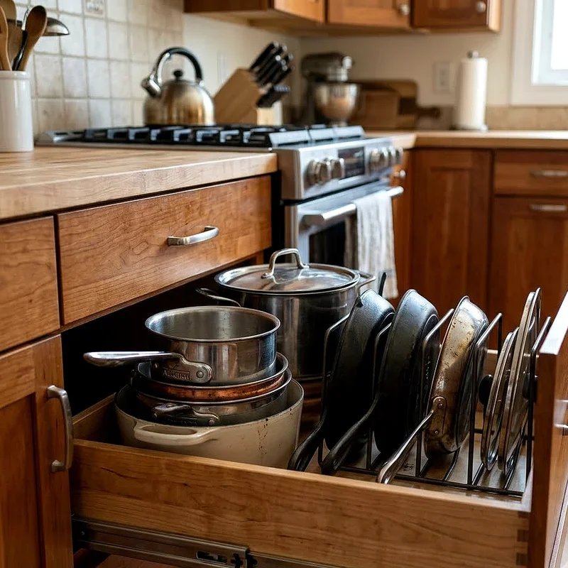Pots and Pans Cabinet Storage Ideas