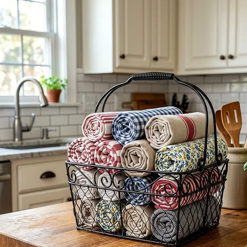 Dish Towel Storage Ideas