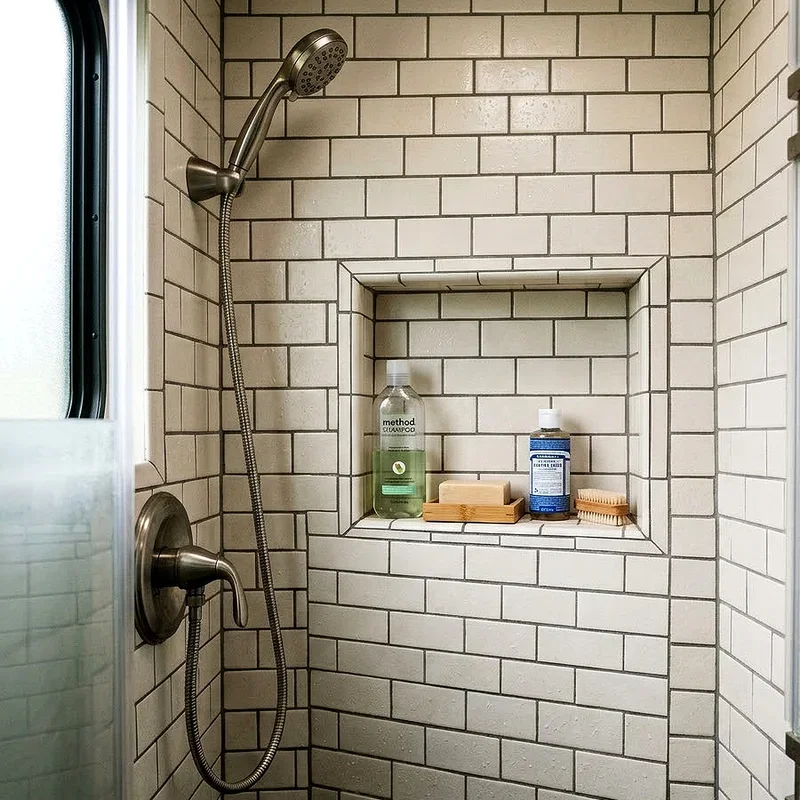 RV Shower Storage Ideas