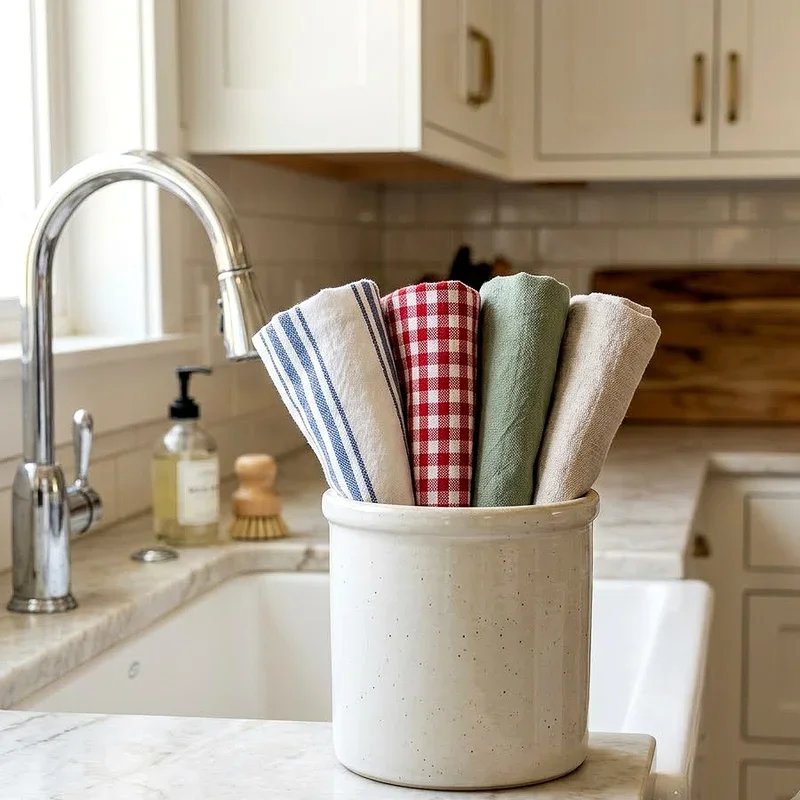Dish Towel Storage Ideas