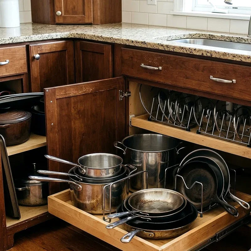 Pots and Pans Cabinet Storage Ideas
