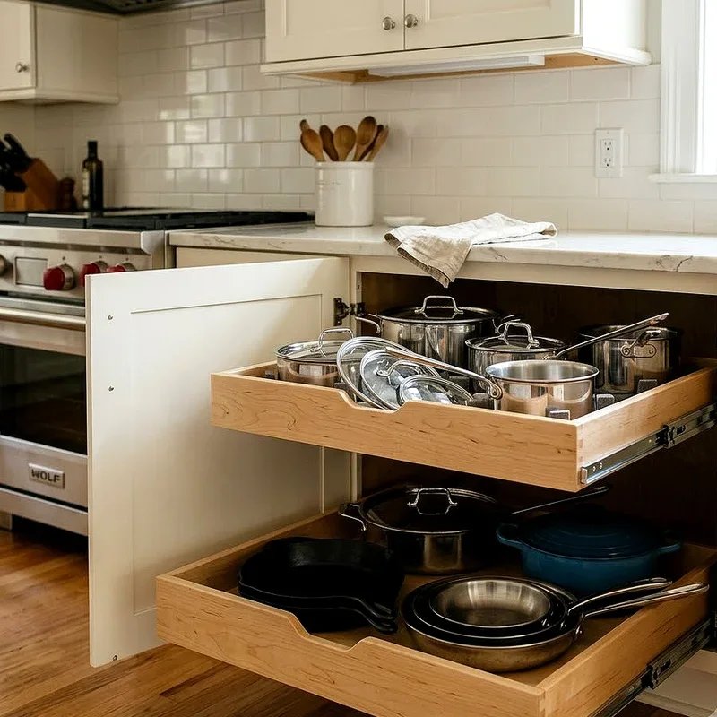 Pots and Pans Cabinet Storage Ideas