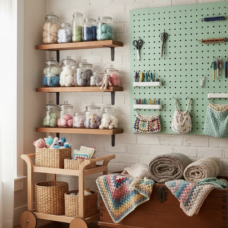 15 Crochet Storage Ideas to Tidy Your Supplies