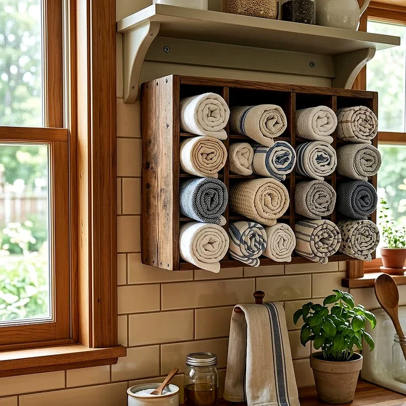 Dish Towel Storage Ideas