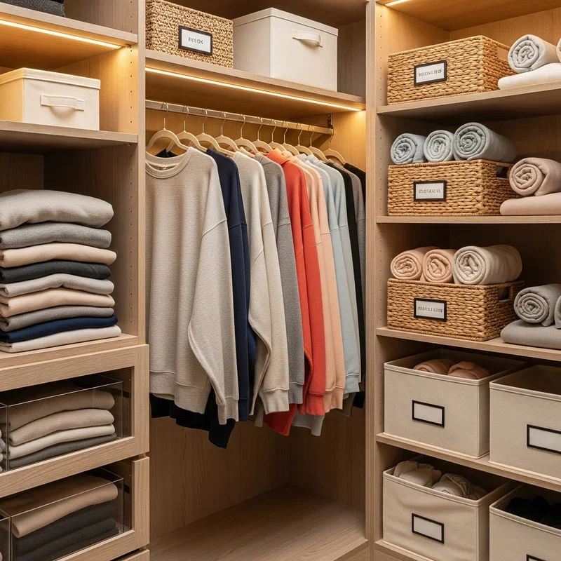 15 Sweatshirt Storage Ideas to Keep Your Closet Tidy