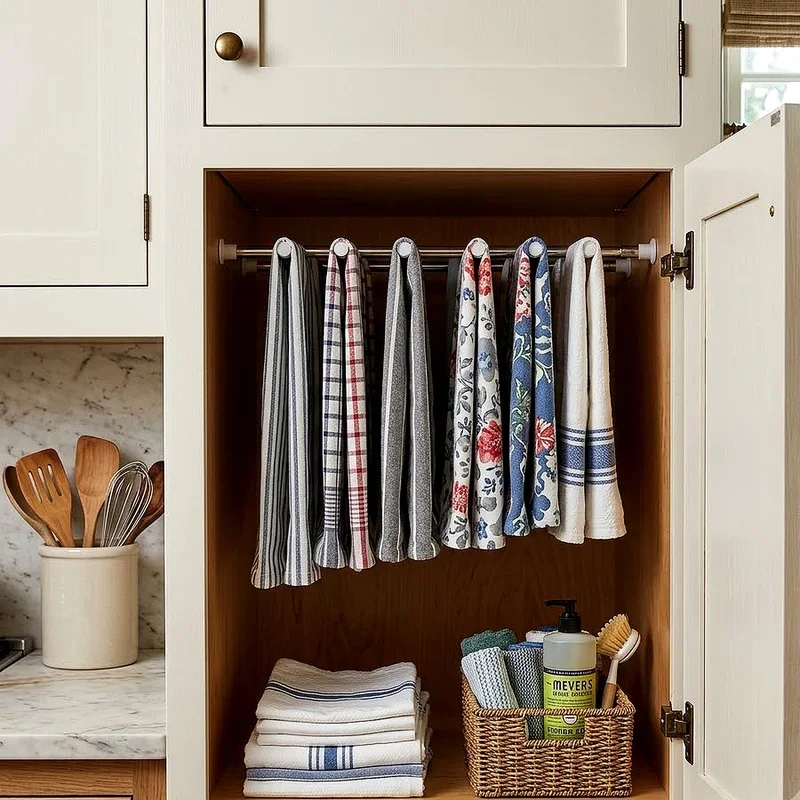 Dish Towel Storage Ideas