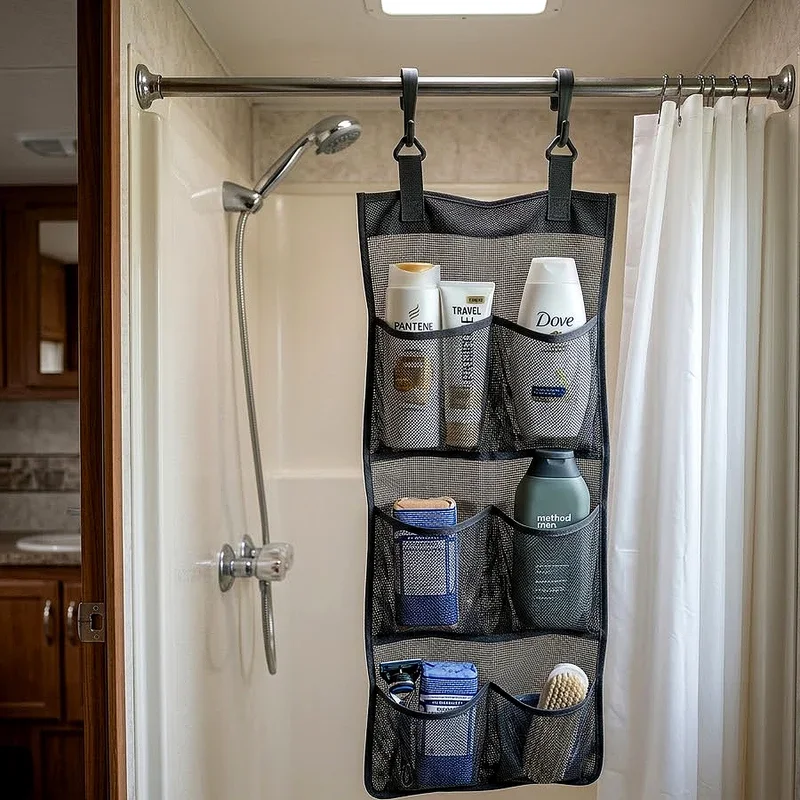 RV Shower Storage Ideas