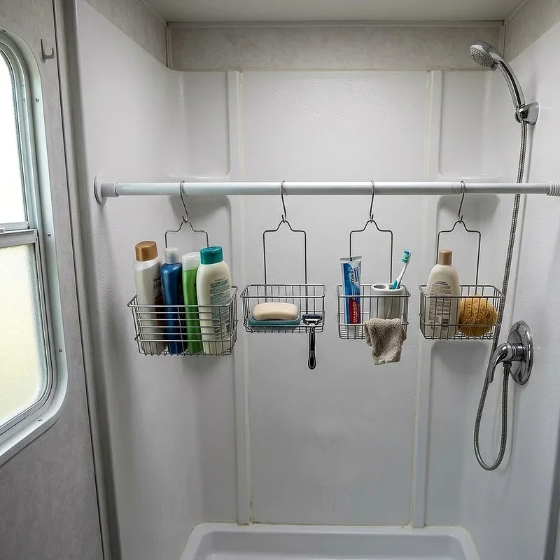 RV Shower Storage Ideas
