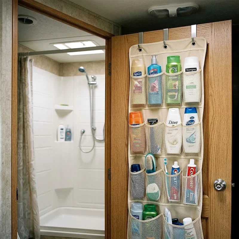 RV Shower Storage Ideas