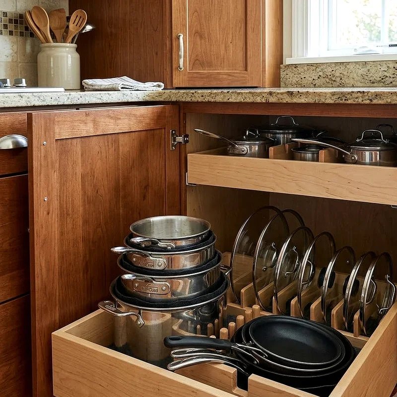 Pots and Pans Cabinet Storage Ideas