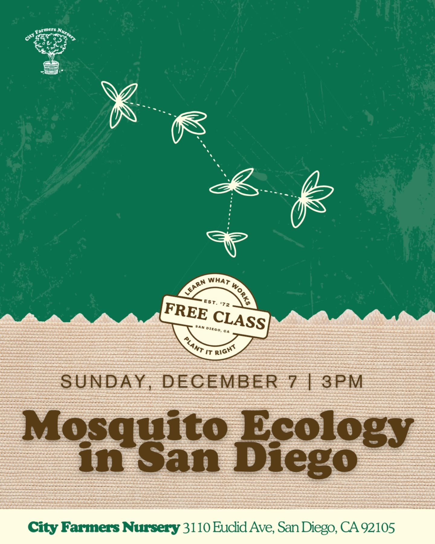 Free class by a local researcher!

🦟 
There are about 3,500 species described worldwide, and in California, there are 53 described species and can be found from coastal saltwater marshes to the Sierra Nevada. 

In this class Natalie Castillo will de