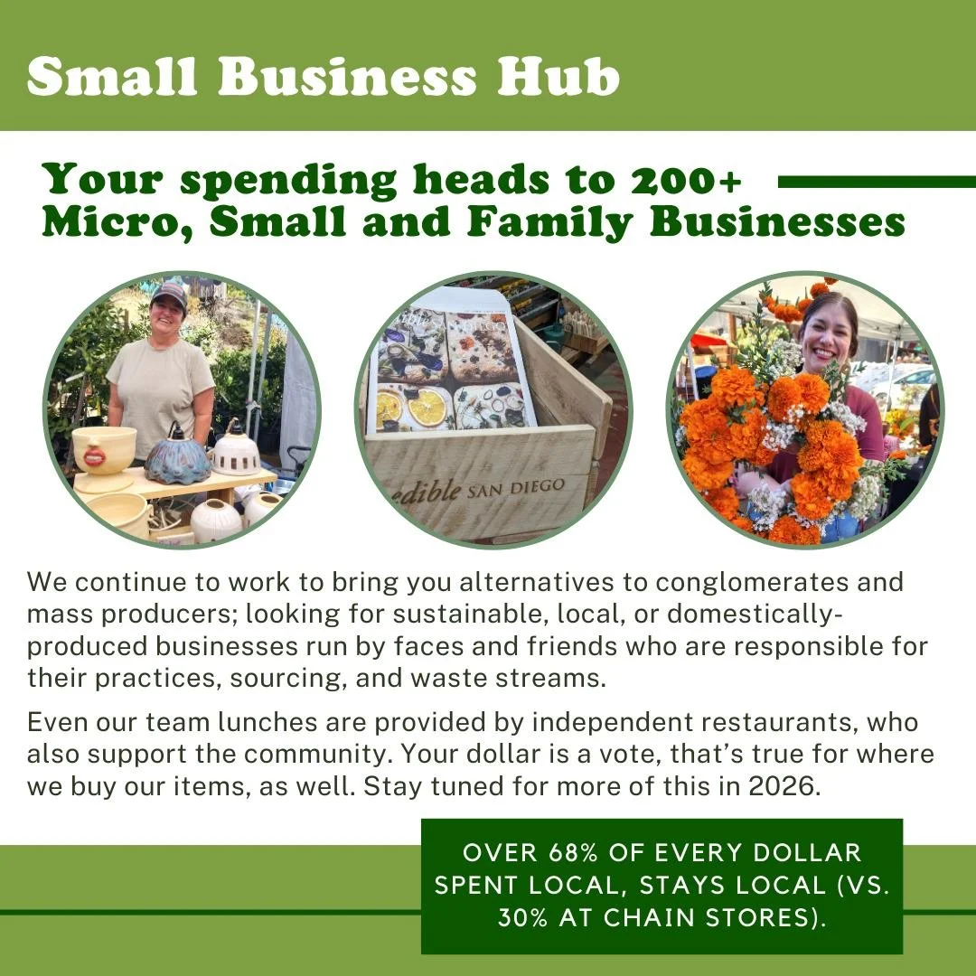 📅 2026 Year-In-Review. We're proud to work with 200+ micro, small, and family businesses: bringing you sustainable, locally-sourced alternatives to mass-produced products. Your choices matter. Thank you for choosing community. 🌿

💸 Did you know? W