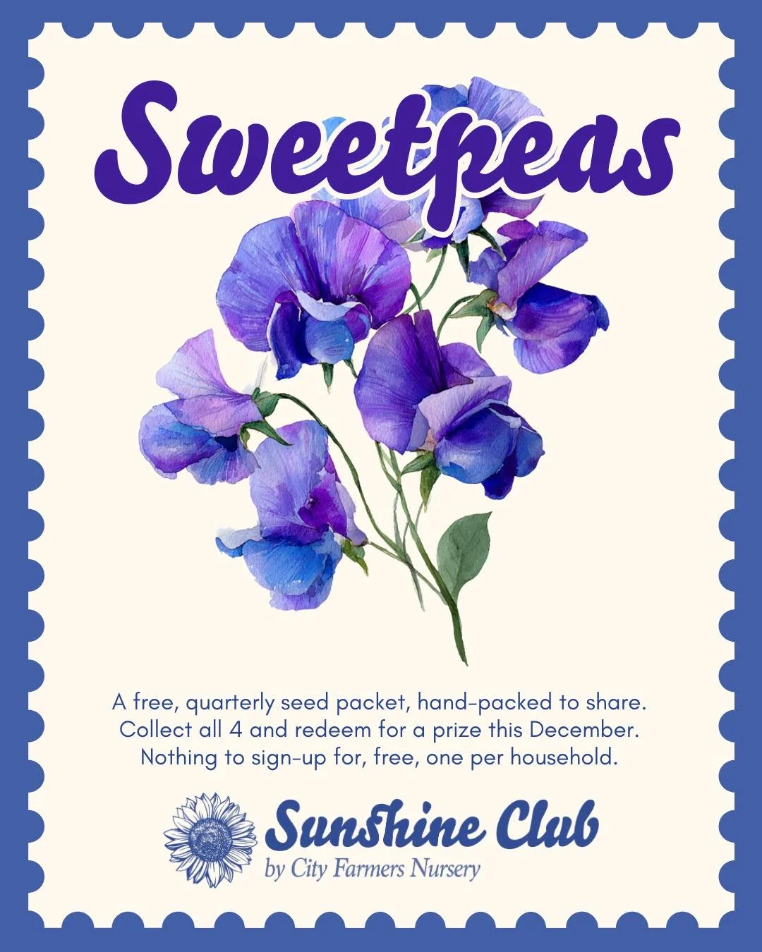 Starting on Friday, January 2nd, it's time for our new Sunshine Club! 🌱☀️

There's something magical about growing your own flowers from seed. You watch tiny seeds unfold into blooms that fill your garden with color, fragrance, and life.
Every quart