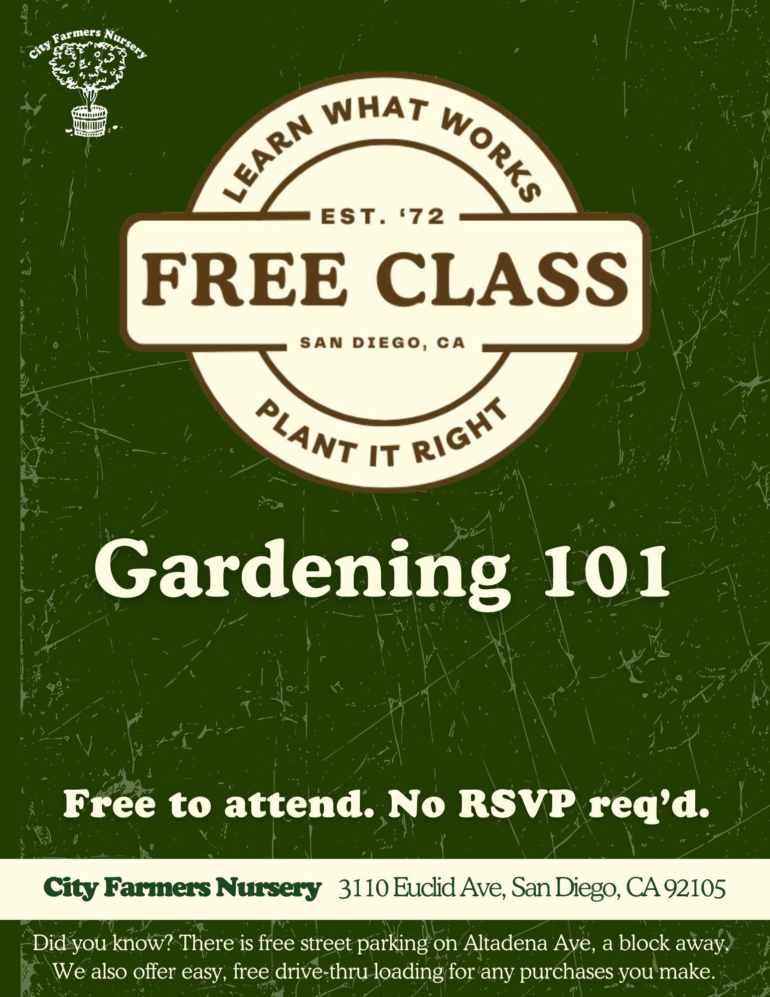 Times and seasons change, and so does what you can plant and grow. Come learn essential gardening skills and grow alongside our community, with expert insight into keeping your tools sharp and ready with Tio.

🪏 Sun 2/8: Gardening 101 🌻🌱 - 9a, fre