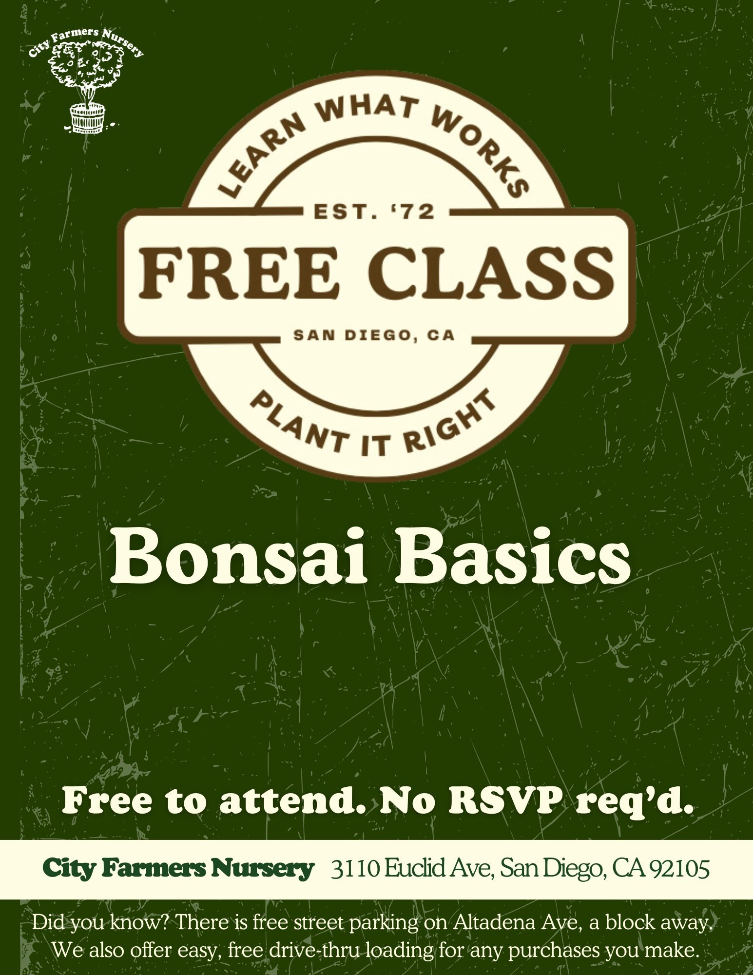 If you&rsquo;ve been daydreaming about slowing down and working with plants, you&rsquo;re not alone. This week&rsquo;s offering is all about mindful growing and hands-on learning with our Bonsai class.

🌳 Sun 2/8: @Bonsai 101 🌳✂️ - 3p, free.

📅 Ja