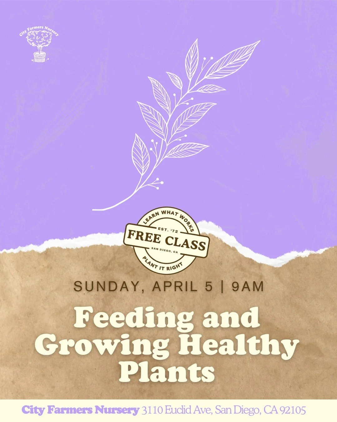 What's the difference between a plant that survives and one that absolutely thrives? 🌻

Come find out at our Feeding and Growing Healthy Plants class on April 5th at 9AM.

We'll be right here at the nursery, sharing what we've learned over 50+ years