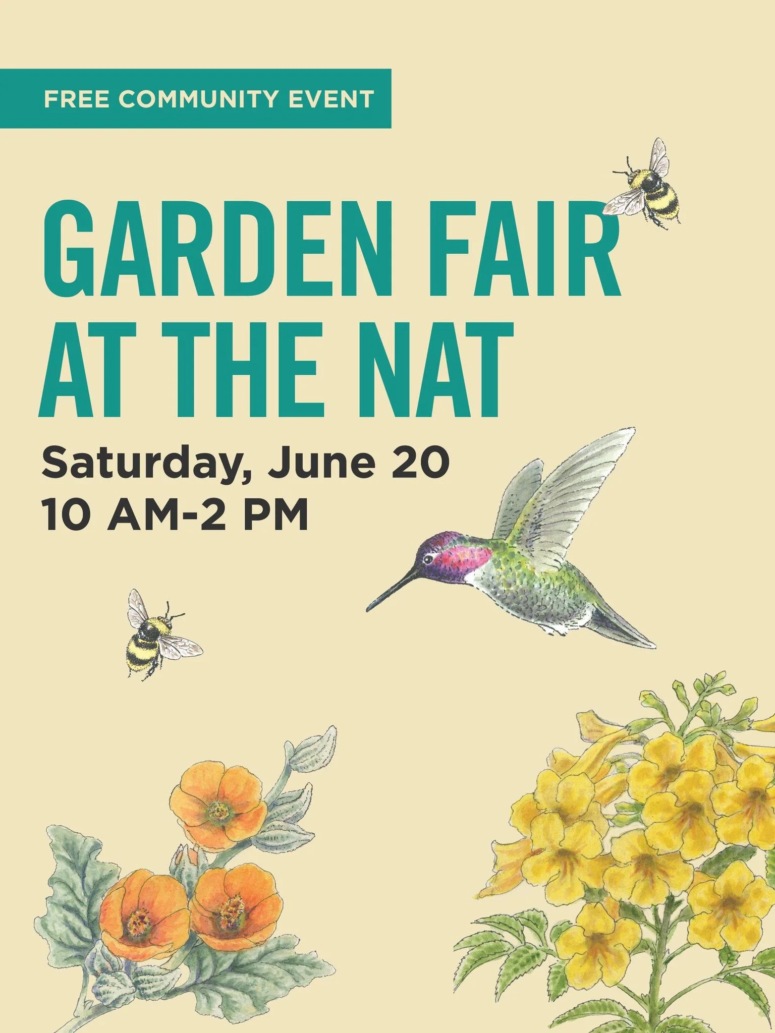 We&rsquo;re buzzing with excitement to be part of The Nat&rsquo;s @sdnhm  FREE annual Garden Fair on Saturday, June 20! Buzz on by from 10 AM&ndash;2 PM in Balboa Park for family fun activities, learn about native plants, and the power of our local p