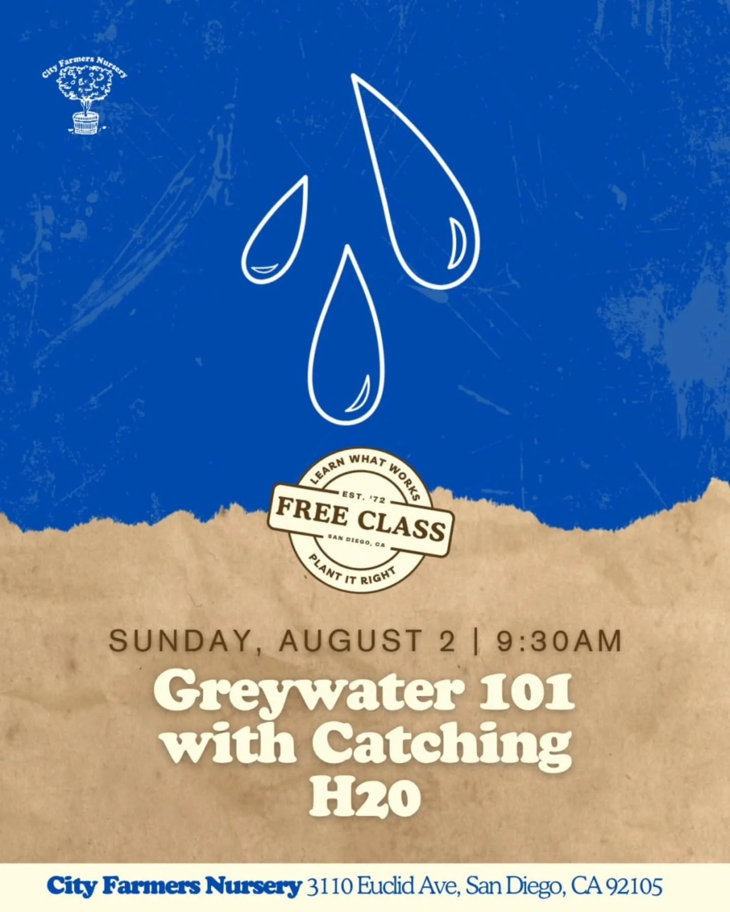 Learn what greywater is, how to use it legally and effectively for irrigation. 

We will dispel myths and get you thinking about how much water you are generating and how much you need to see if it's a good match. 

This free class is taught by Brook