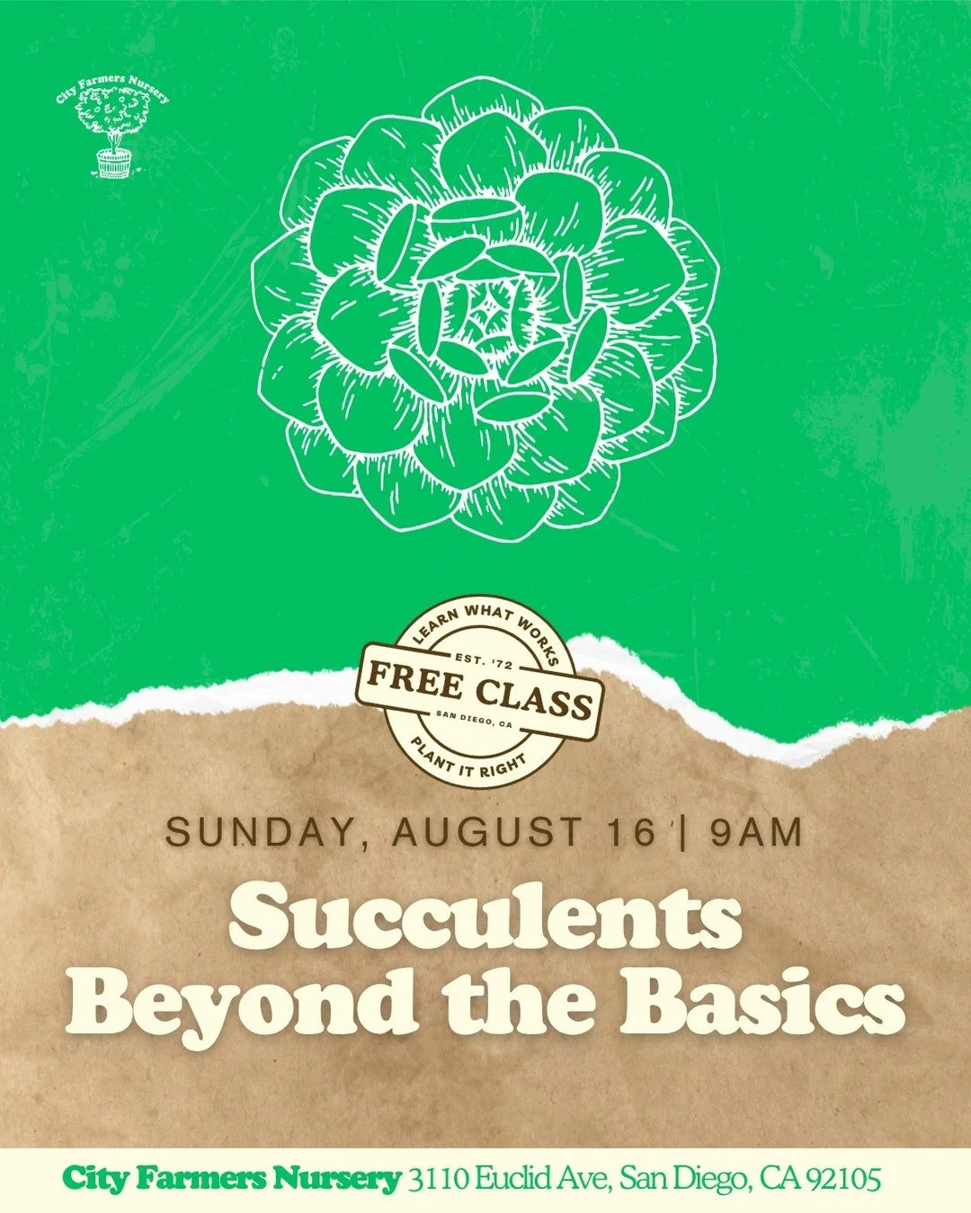 You have kept your succulents alive. Now let is figure out what they are actually capable of. 🪴

There is a whole world beyond the basic pot and rock setup, and this free class is going to show you what that looks like in a Southern California garde