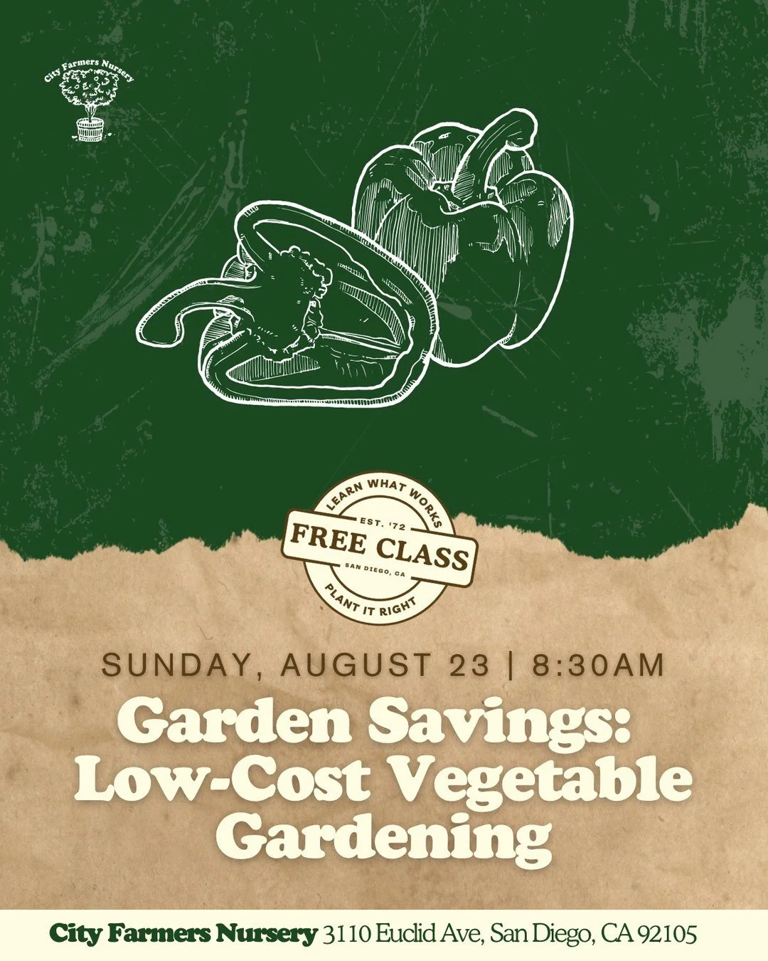 Growing your own food is supposed to save you money. Let us make sure it actually does. 🥕

It is easy to walk into a nursery and overspend before a single seed hits the soil. This free class is all about getting the most out of your garden without t