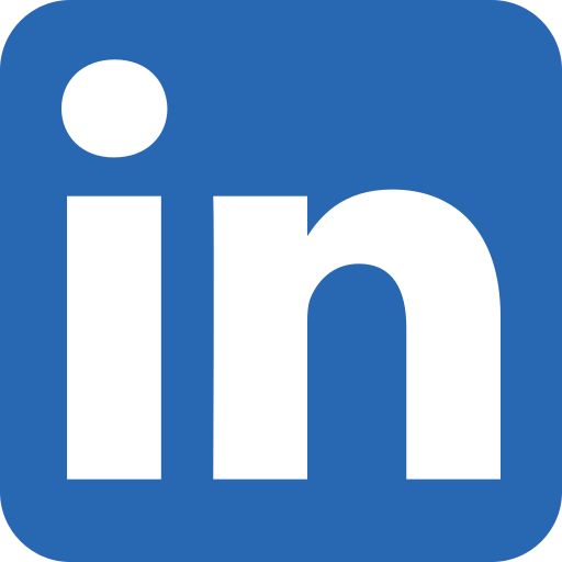 LinkedIn logo on blue background