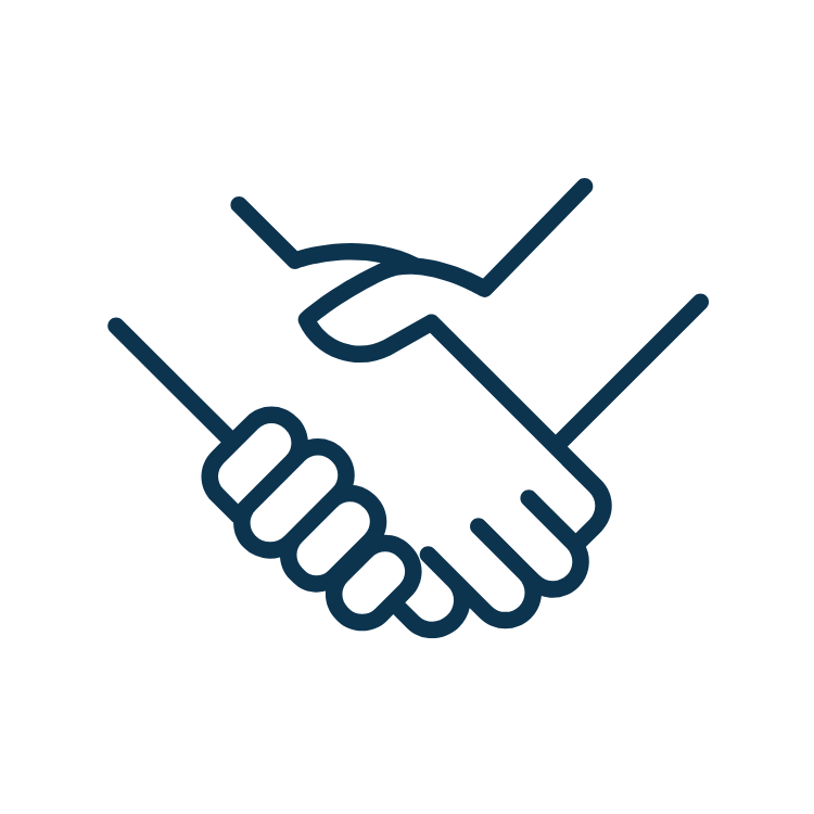 Outline of a handshake icon