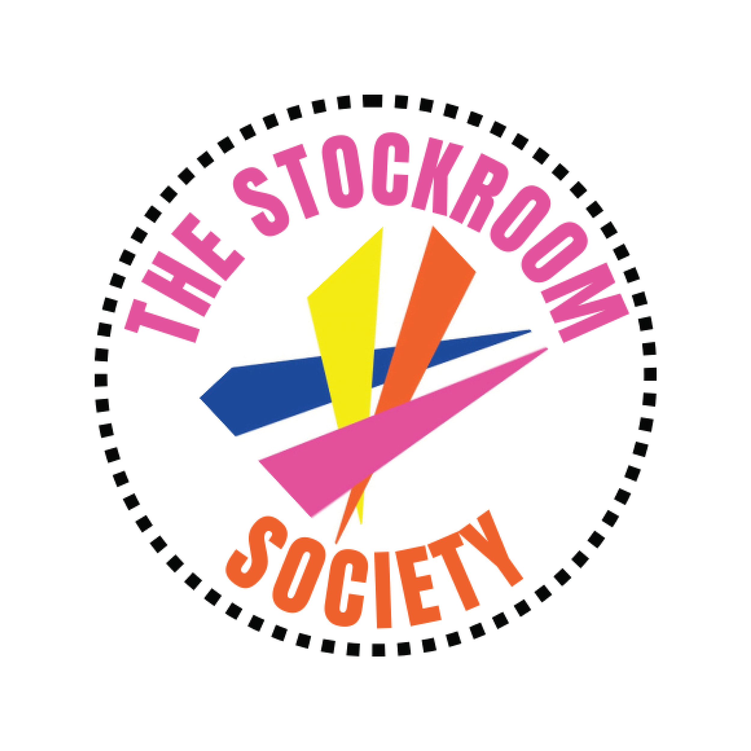 Circular colourful image of the Stockroom Society logo