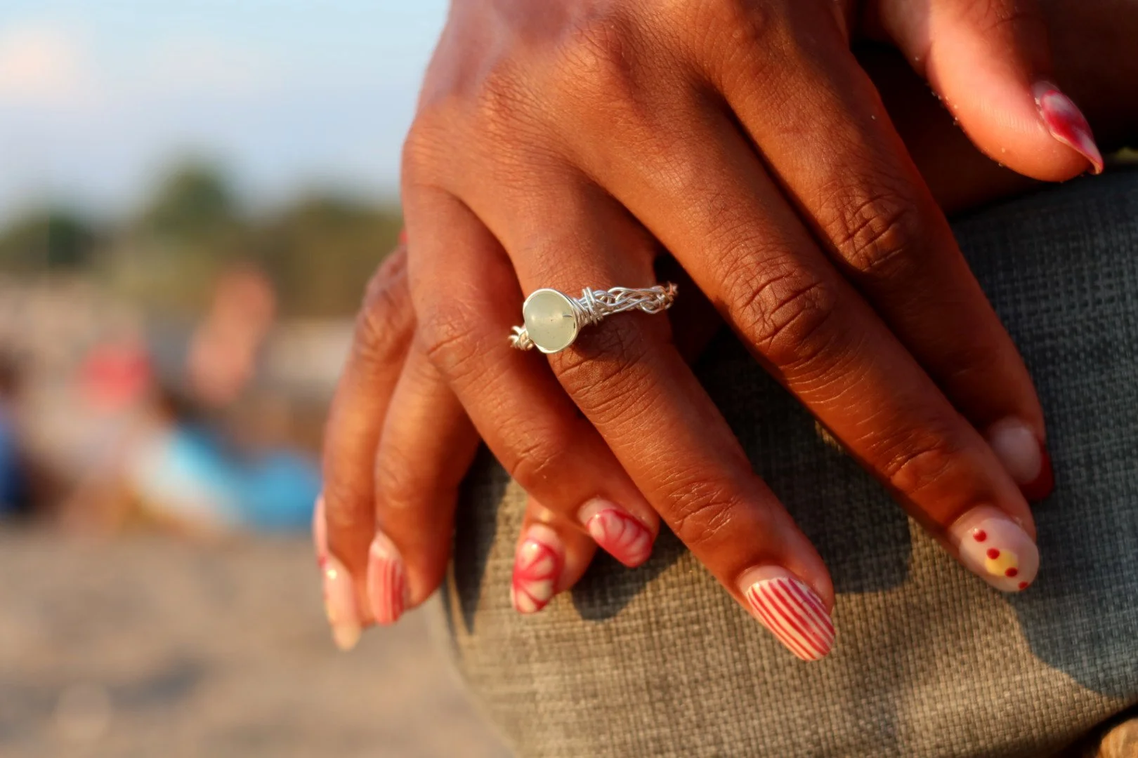 scribble ring - mint