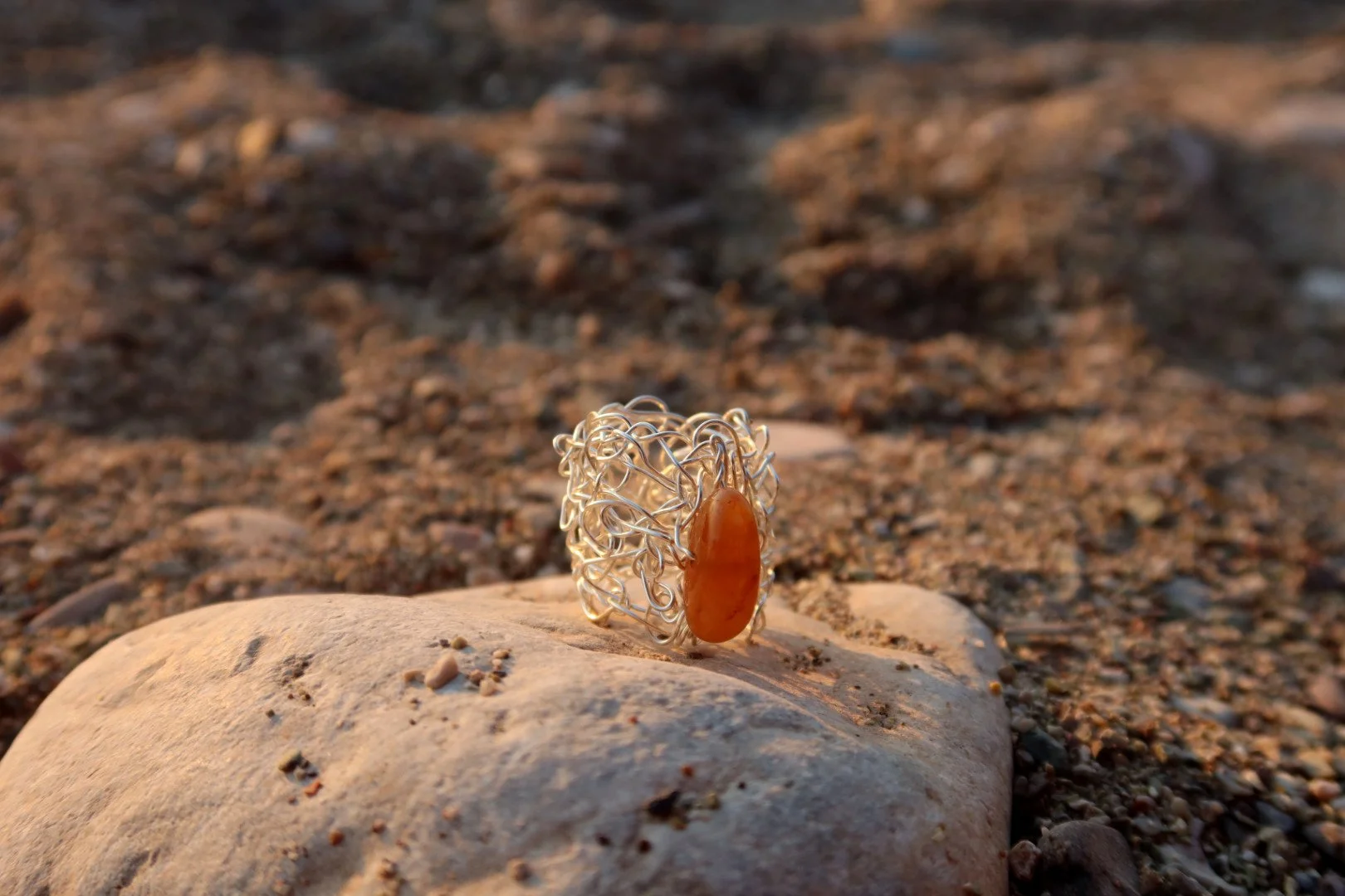 scribble ring - orange/carnelian