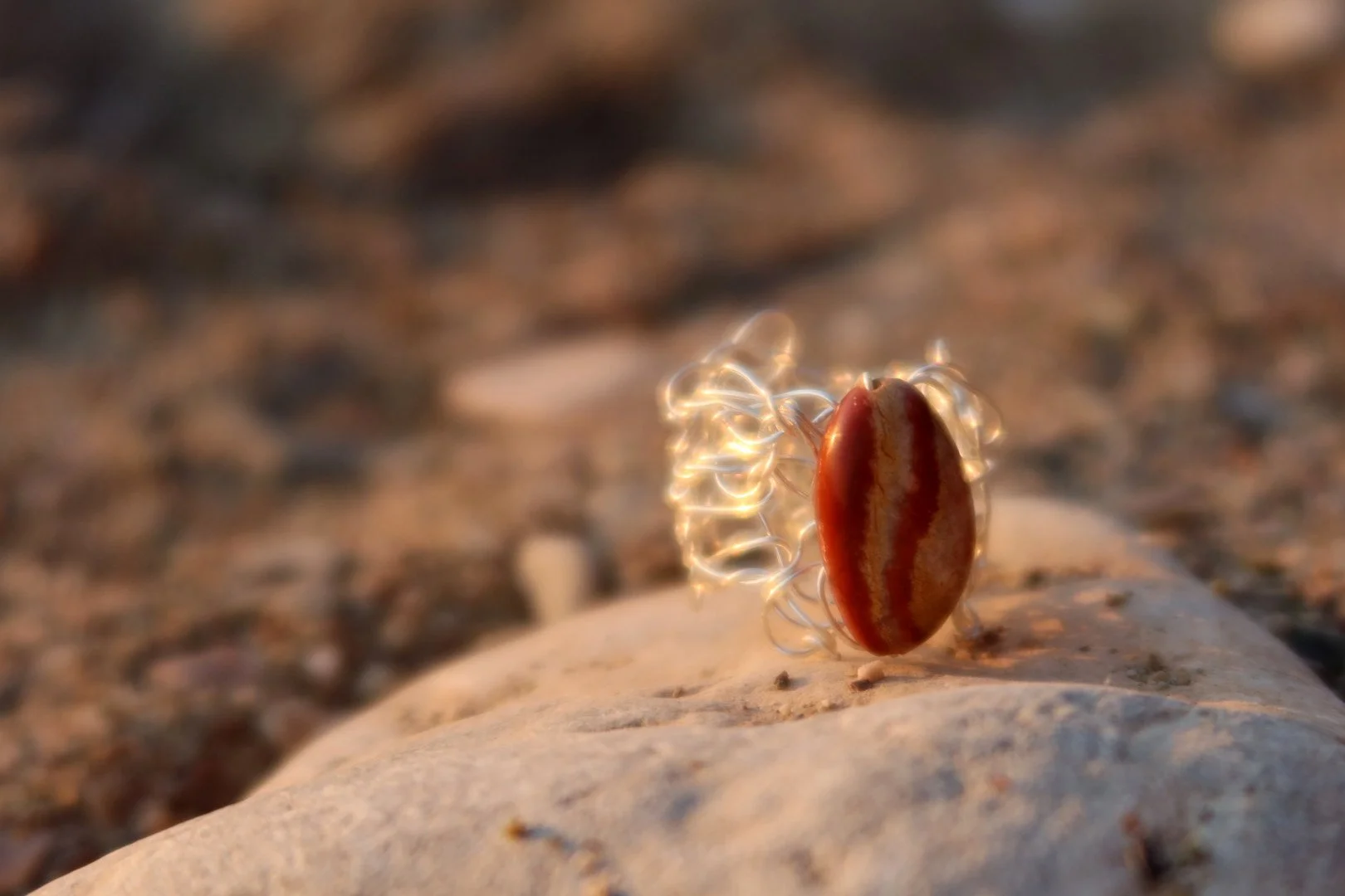 scribble ring - dark red