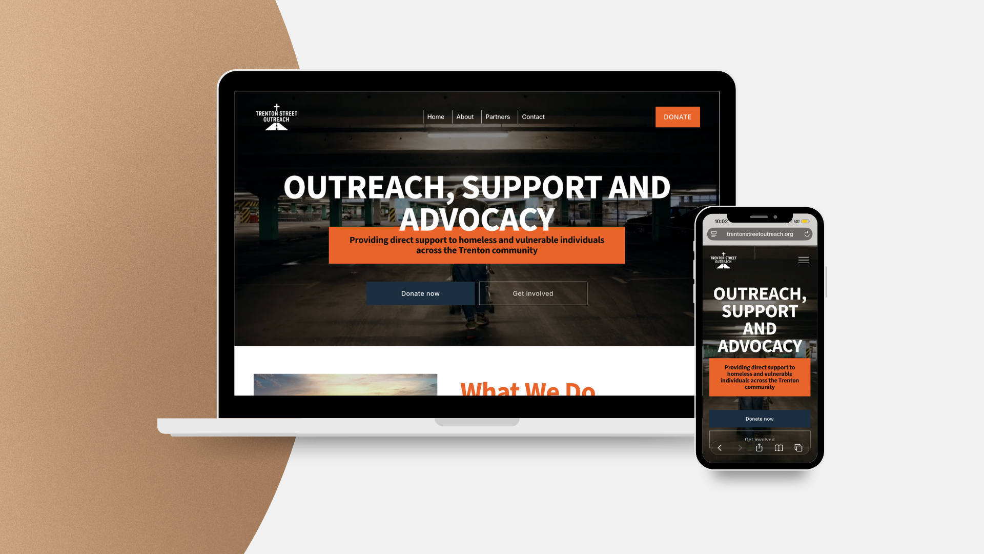 Trenton Street Outreach Website Homepage Desktop & Mobile
