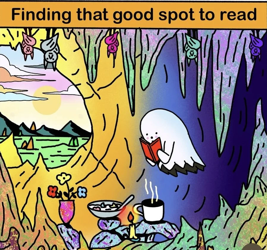 Finding that good spot to read.jpeg