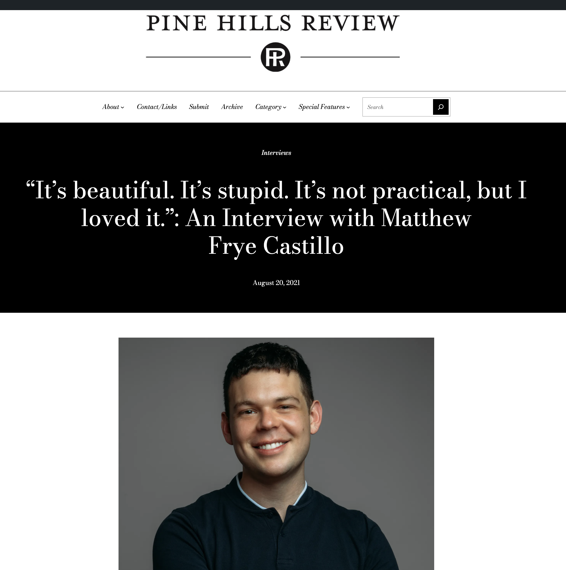matthew caprioli frye castillo interview with pine hills review